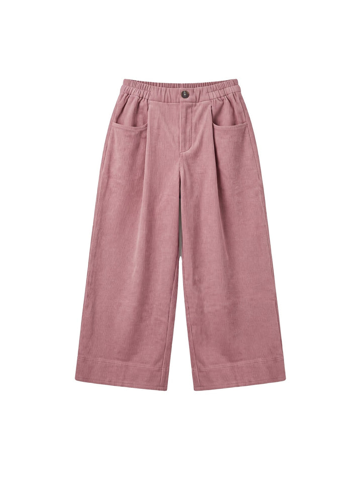 Classic corduroy culottes with elastic waistband
