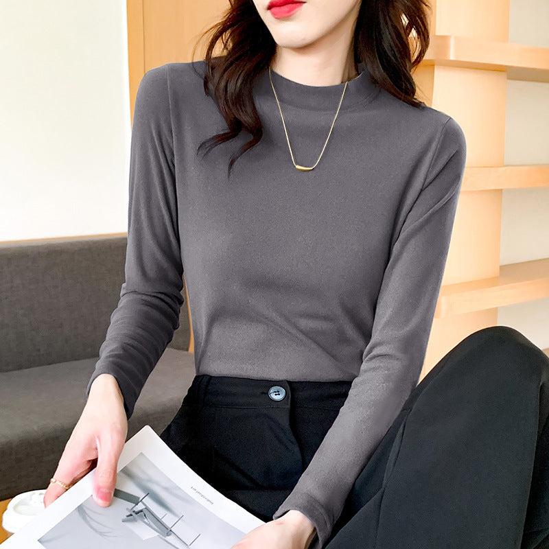 Padded women's long sleeve undershirt with turtleneck