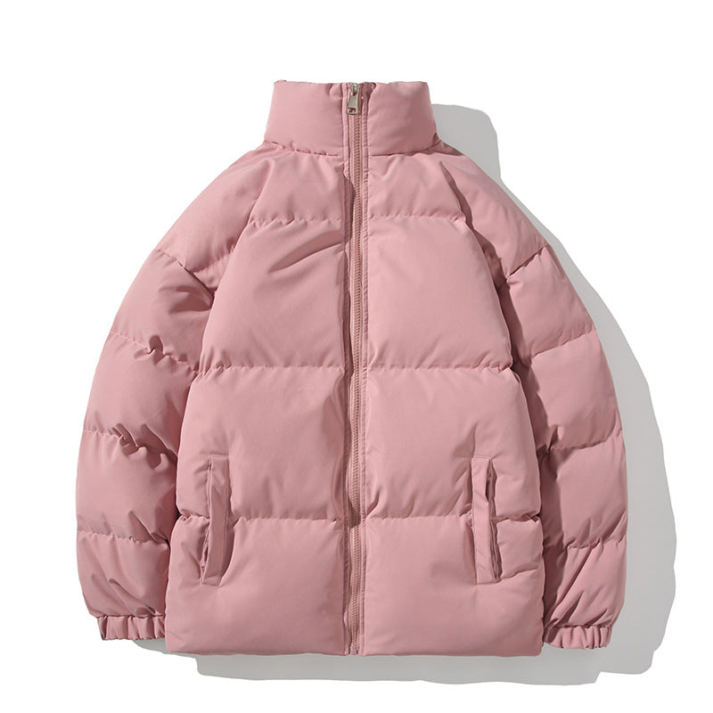Unisex quilted jacket, lined, stand collar, loose fit