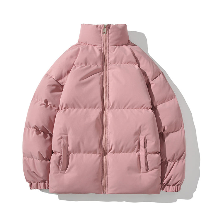 Unisex quilted jacket, lined, stand collar, loose fit