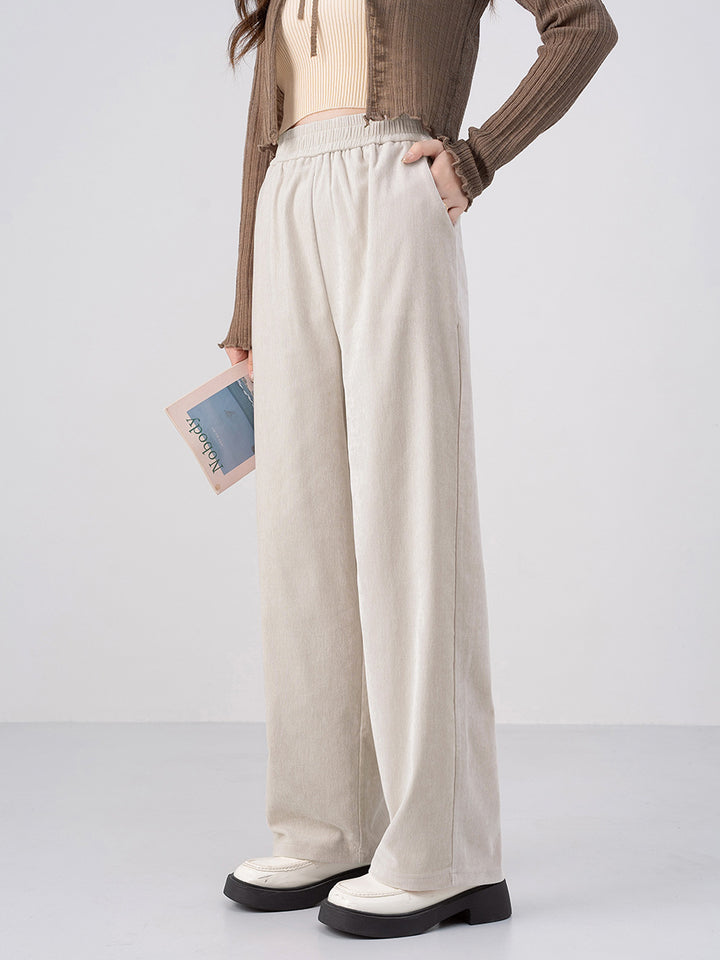 Chenille-cord-pants with wide leg, warm and flowing