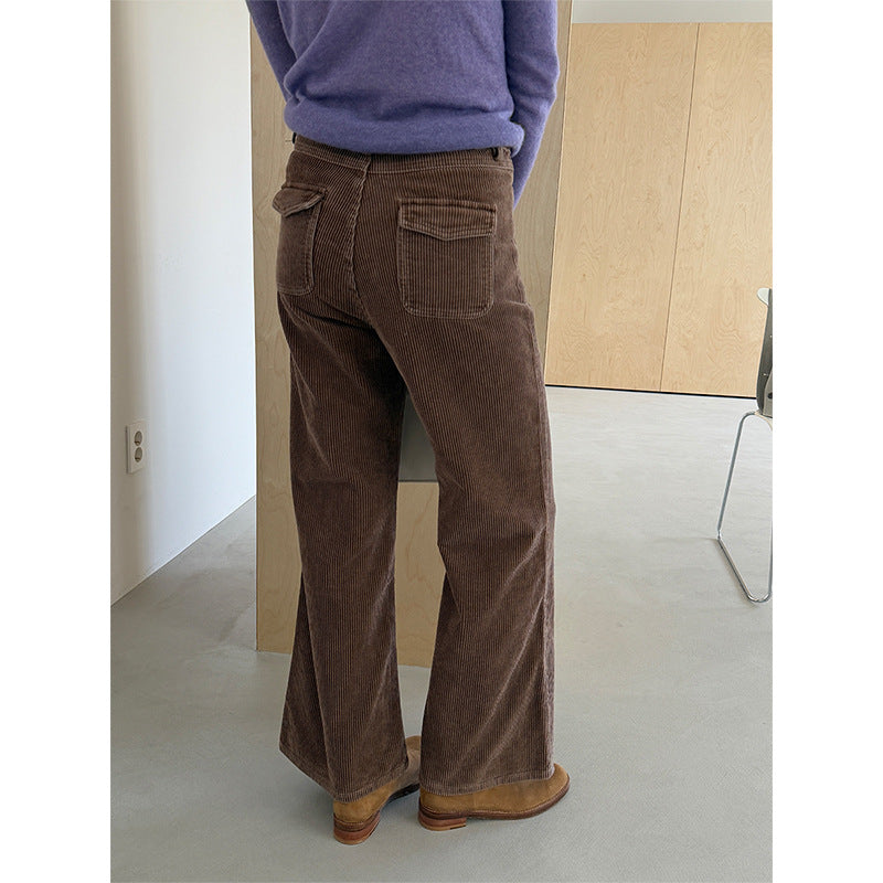 Ladies' corduroy pants with flares, 92353