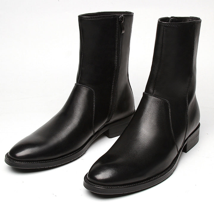 Men's leather ankle boots, classic Chelsea boots