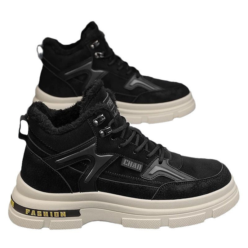 Padded men's winter boots, non-slip sole
