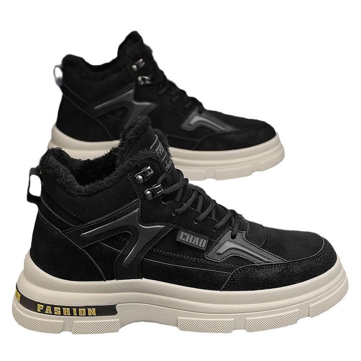 Padded men's winter boots, non-slip sole