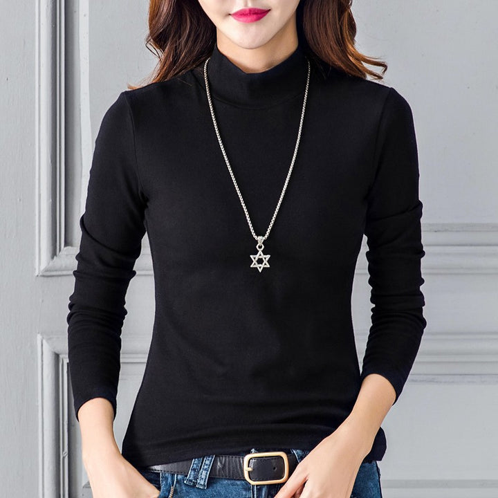 Padded women's long sleeve undershirt with turtleneck