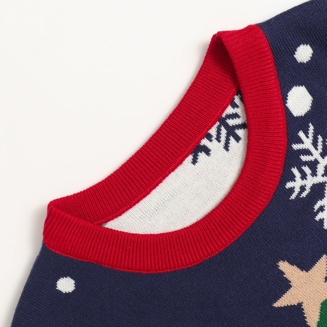 Christmas sweater with jacquard pattern, round neck