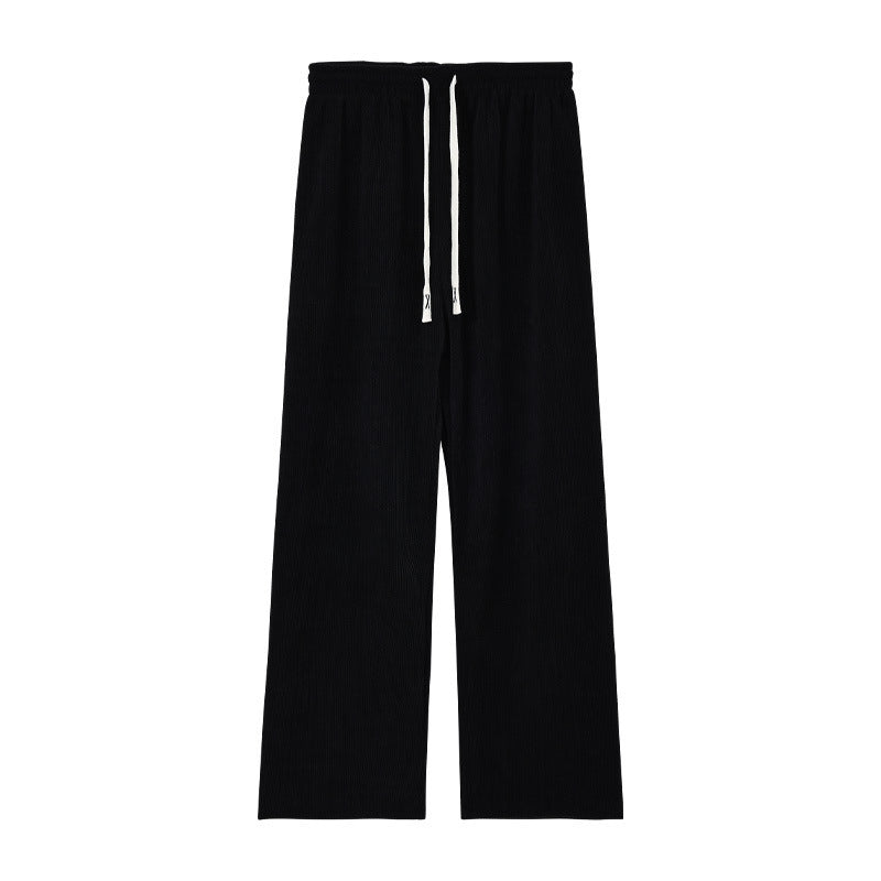 Loose corduroy pants with drawstring for women
