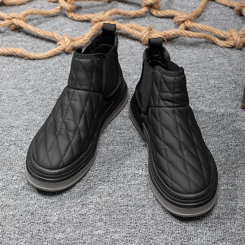 Men's Chelsea boots, lined, flat heel
