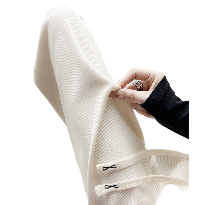 Straight-cut corduroy pants for women