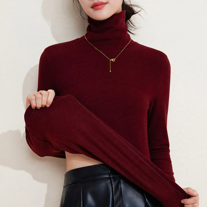 Women's turtleneck sweater, warming, knit