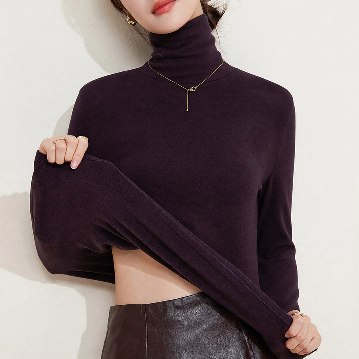 Women's turtleneck sweater, warming, knit