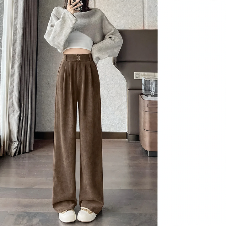 Women's corduroy pants in business style, lined