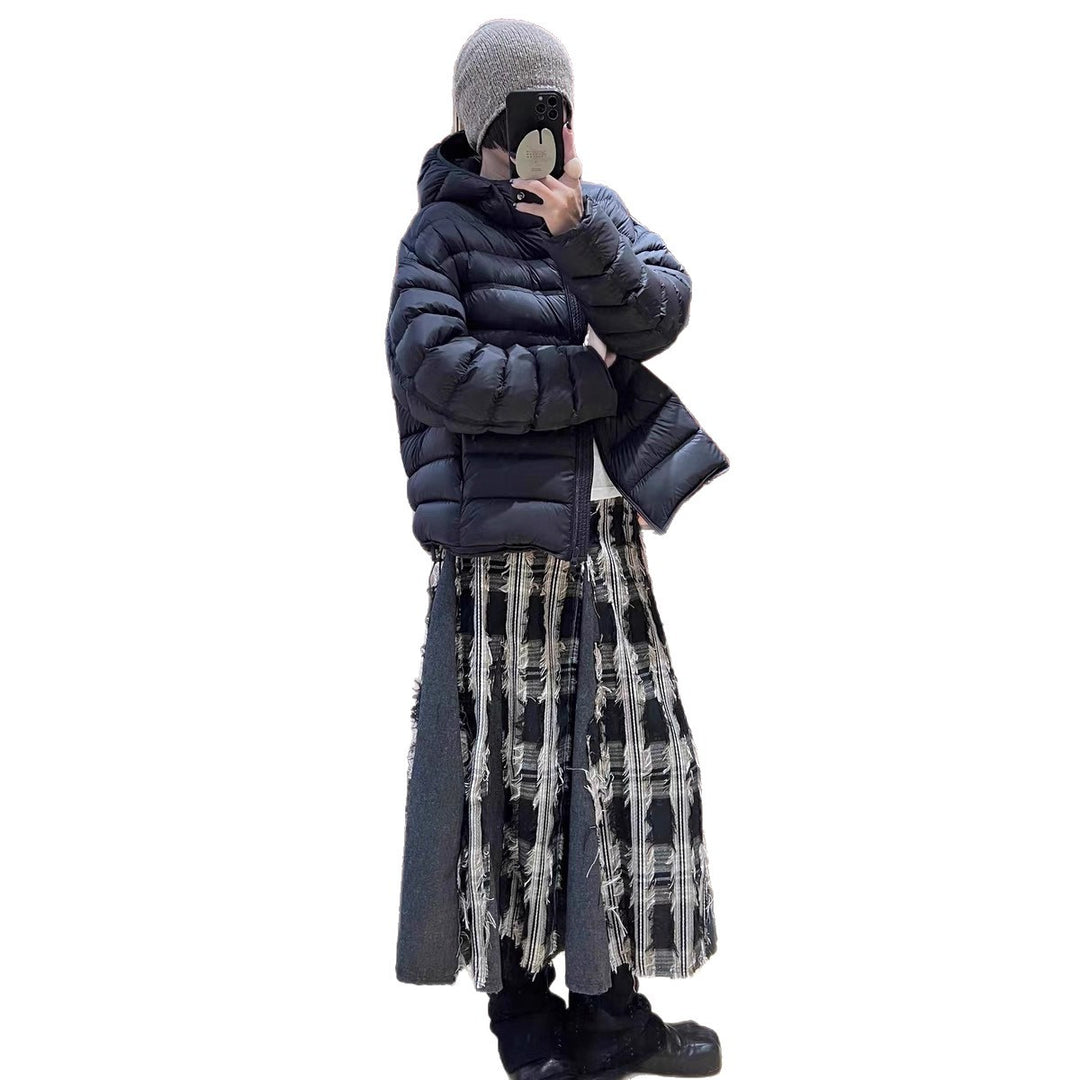 Light women's down jacket with hood