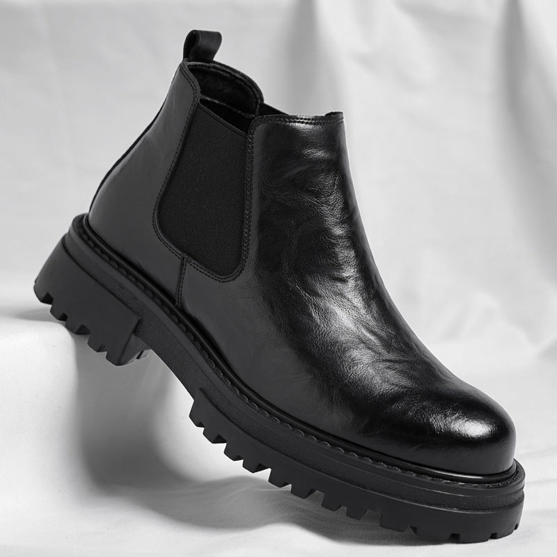 Men's Chelsea boots, lined, non-slip, synthetic leather