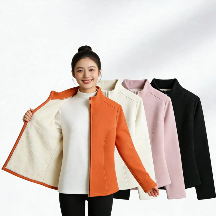 Padded sports jacket with zipper
