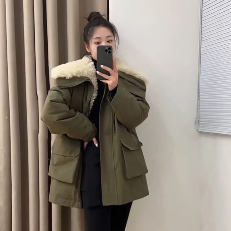 Padded parka jacket in work style