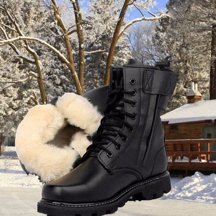 Robust men's work boots with high shaft