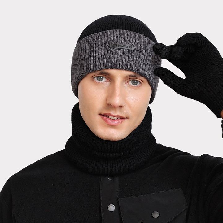 Winter knit cap with neck protection, 2-piece set