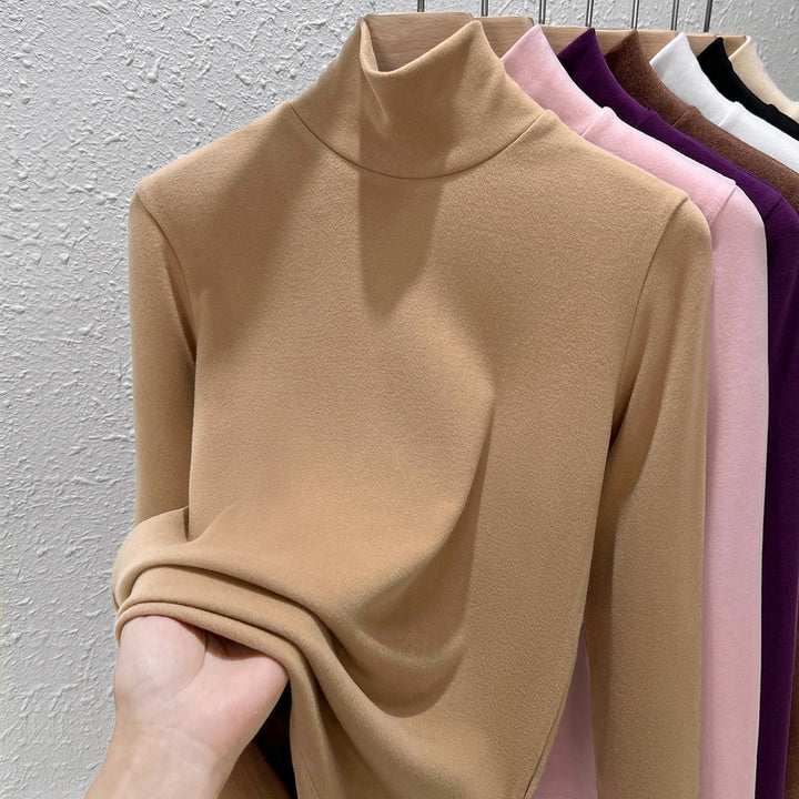 Women's Long Sleeve Undershirt with Stand-Up Collar