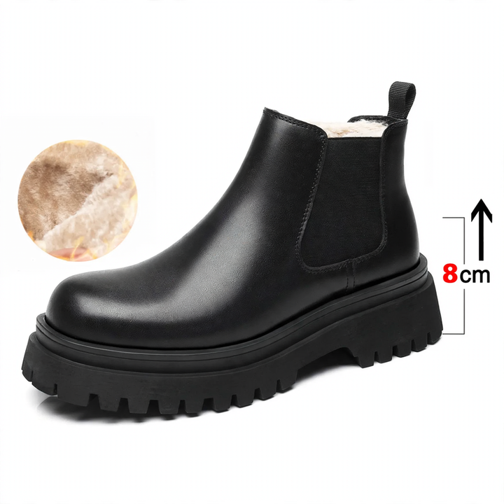 Men's platform boots with inner sole elevation