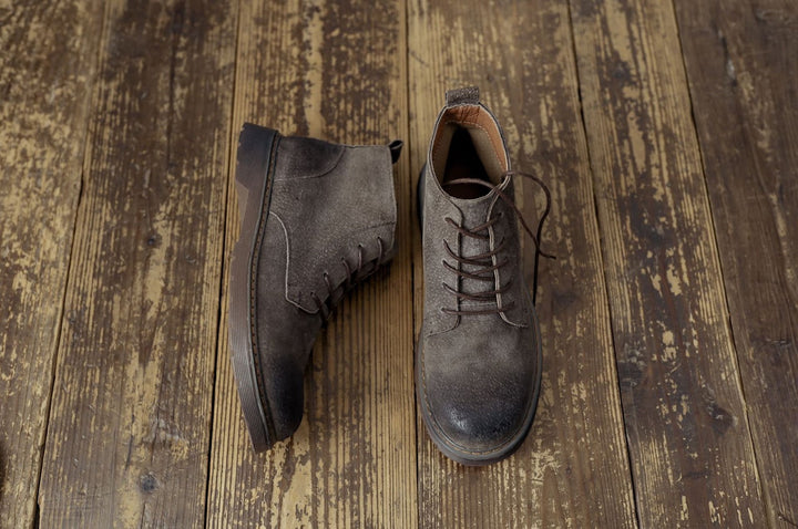 Vintage leather Martin boots, warm insulated