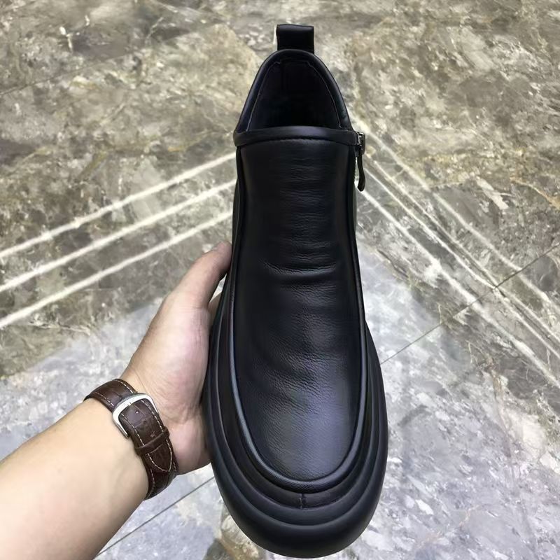 Padded men's Chelsea boots, leather