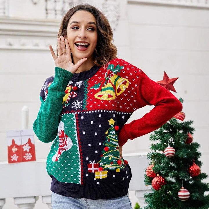 Christmas knit sweater with snowflake pattern