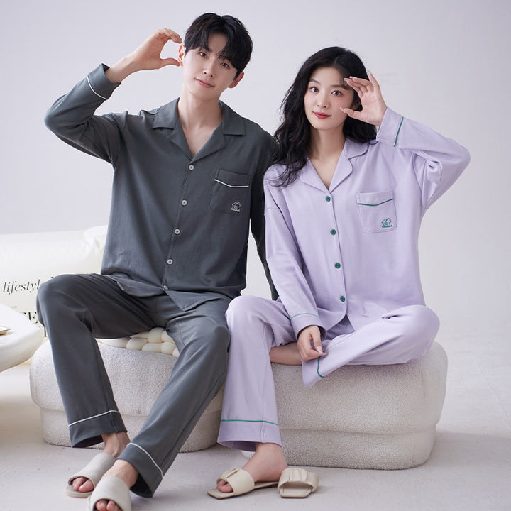 Partner pajamas made of 100% cotton, long-sleeved