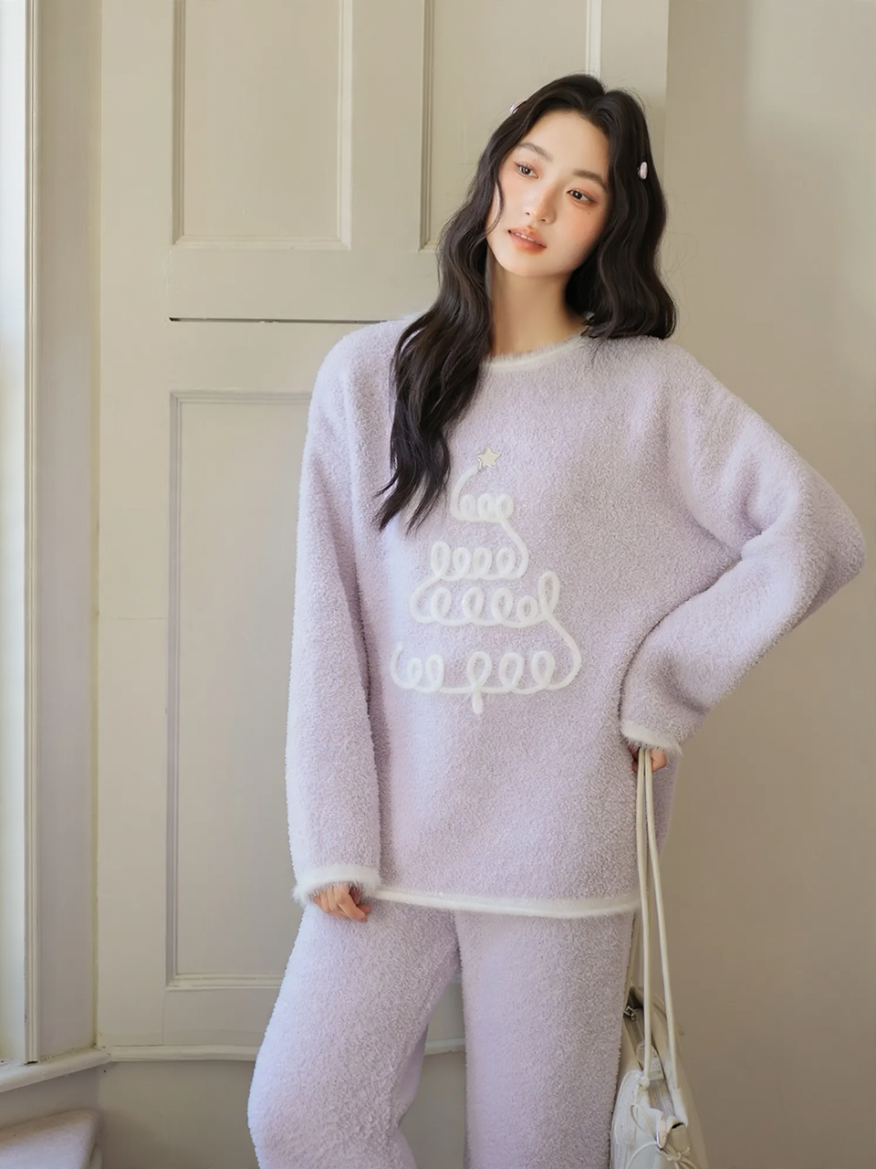 Women's house suit made of soft fleece, two-piece