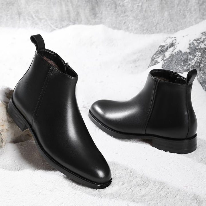 Padded men's Chelsea boots made of real leather
