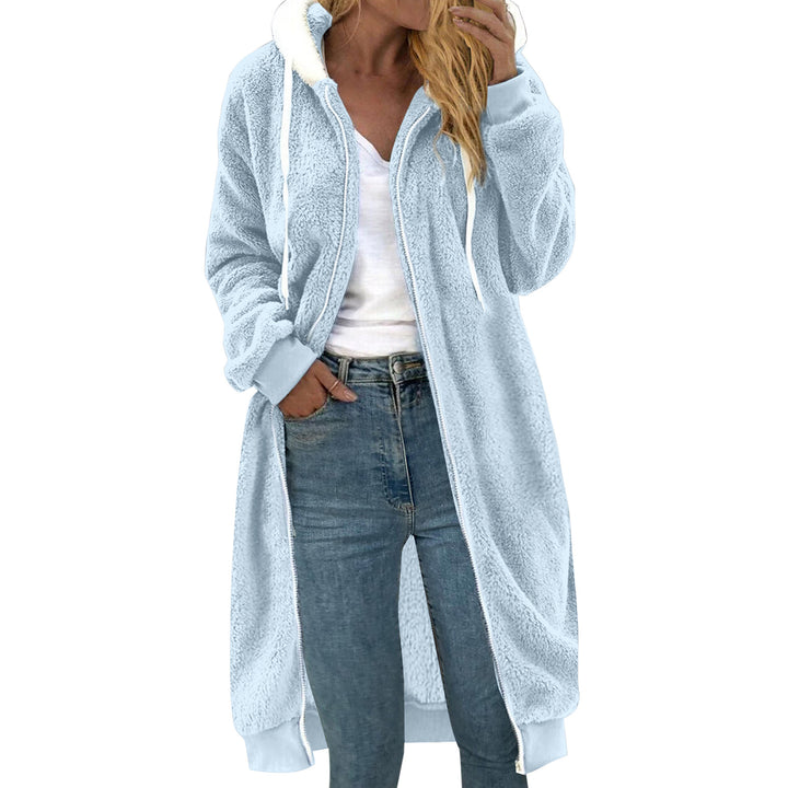 Women's Reversible Coat made of Faux Fur with Hood