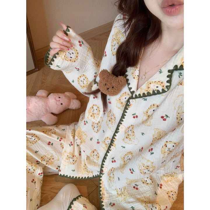 Women's Pajama Set, long-sleeved, for Spring and Autumn