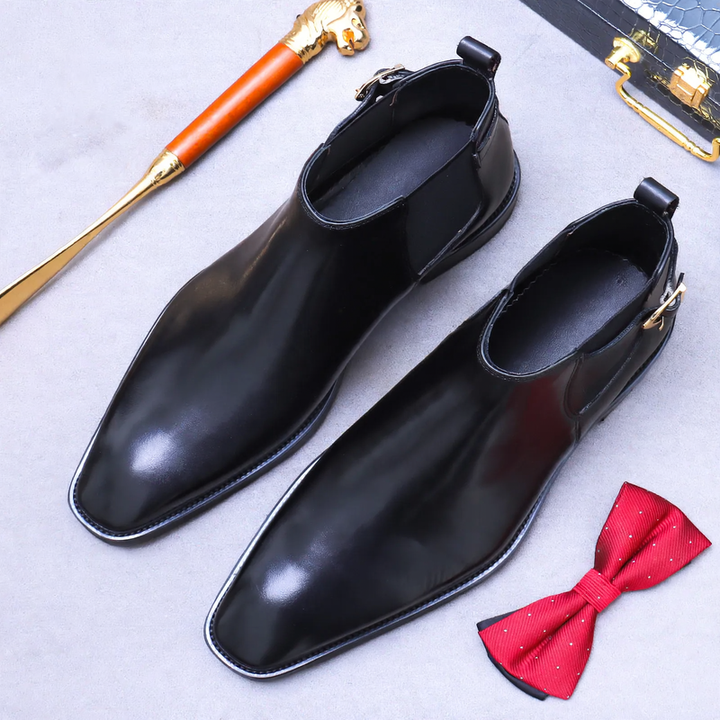 Men's Chelsea boots made of genuine cowhide, business style