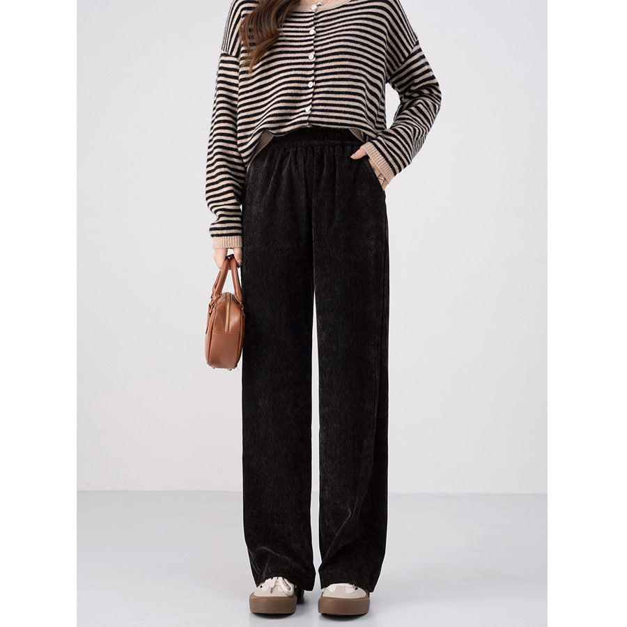 Chenille-cord-pants with wide leg, warm and flowing