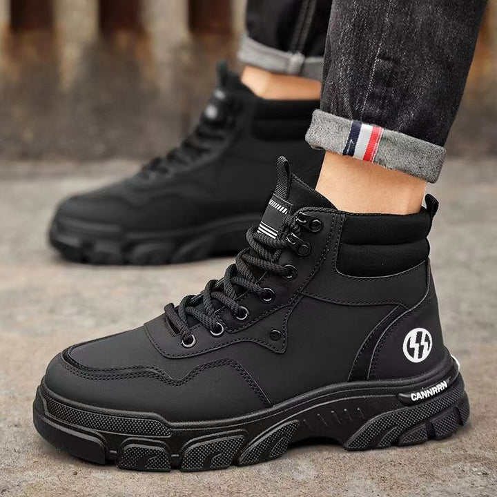 Men's ankle boots with platform and wedge heel