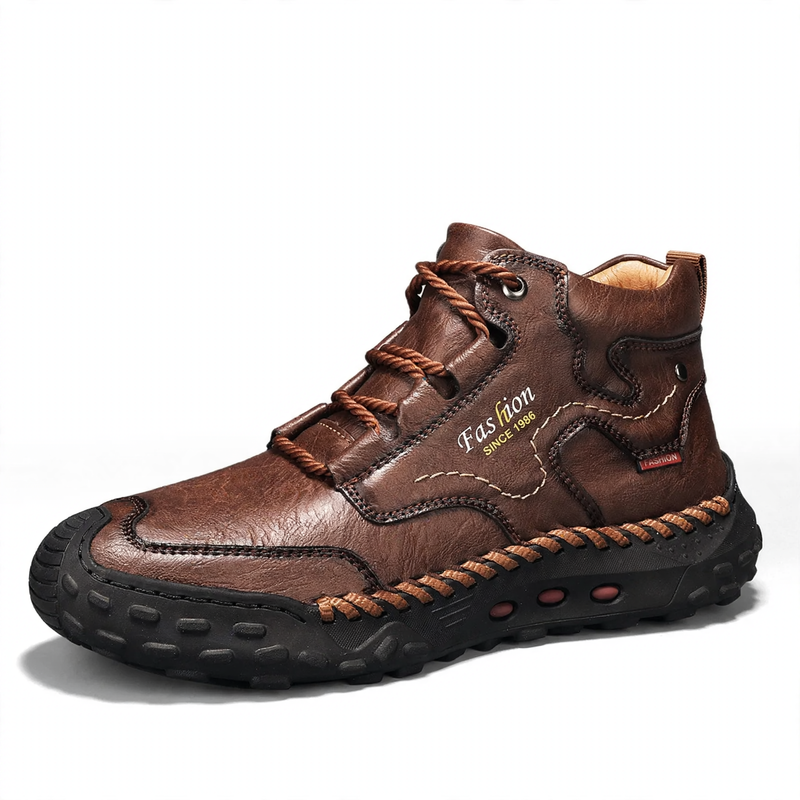 Men's ankle boots, medium-high shaft, lined