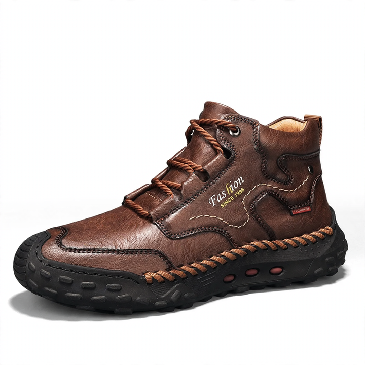 Men's ankle boots, medium-high shaft, lined