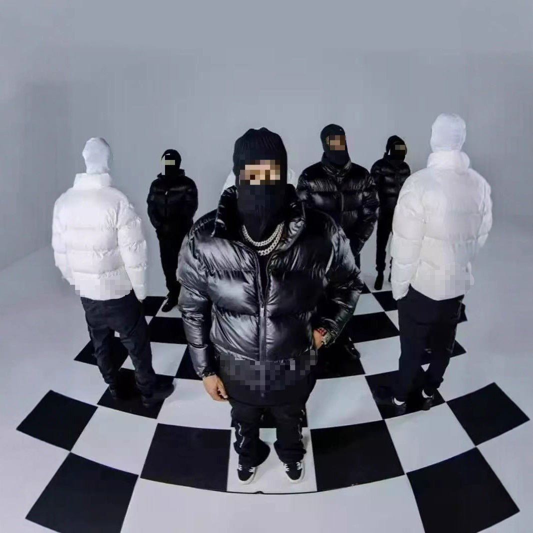 Men's Streetwear Padded Jacket with Letter Print