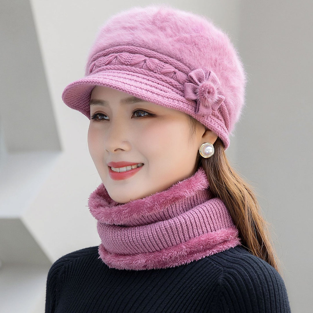 Knit hat and scarf set, warm