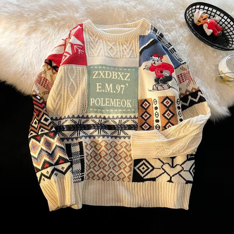 Padded knitted sweater, Unisex, winter model