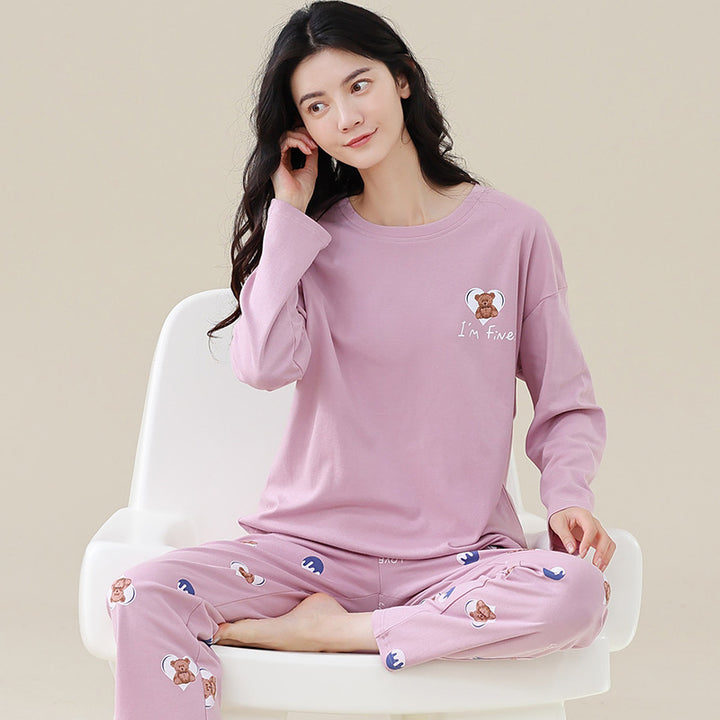 Reversible cotton pajamas, long sleeves