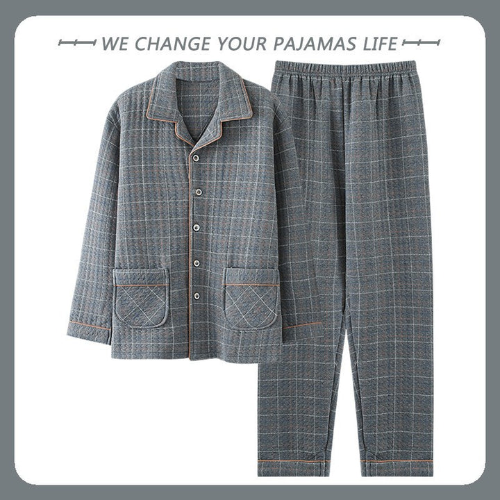 Padded men's pajama, 100% cotton, extra warm