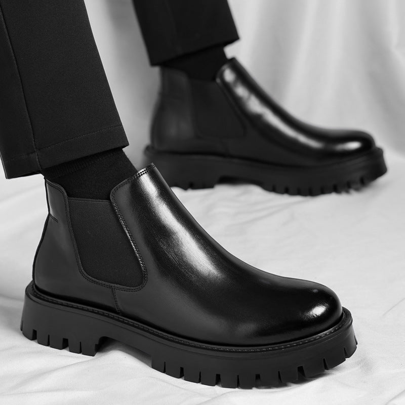 Men's Chelsea boots, ankle-high, slip-resistant, synthetic leather