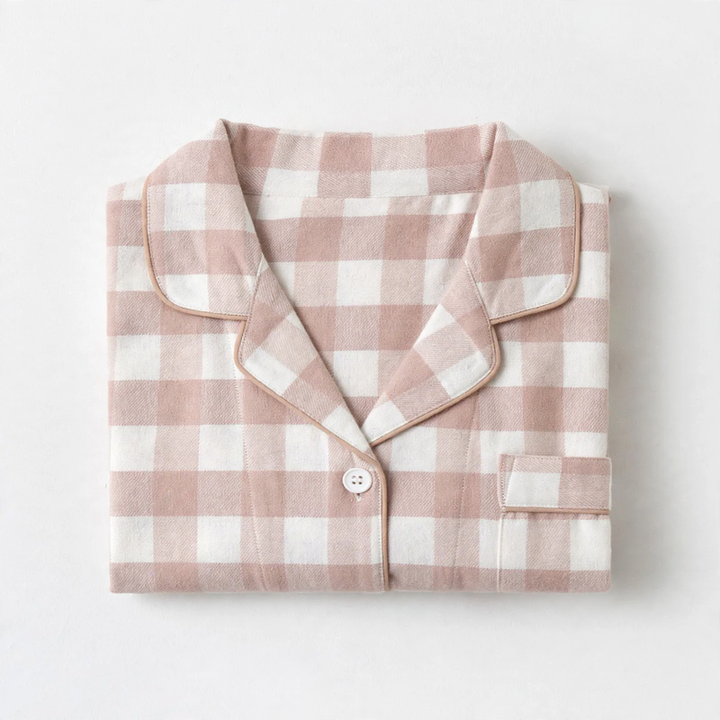 Pair flannel pajamas, checked
