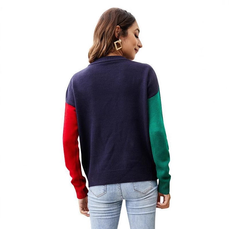 Christmas knit sweater with snowflake pattern