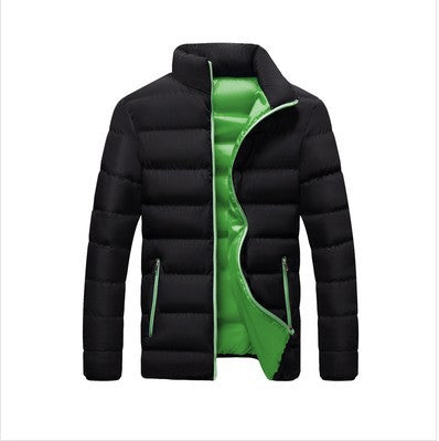 Men's quilted jacket, stand collar, lined, for leisure