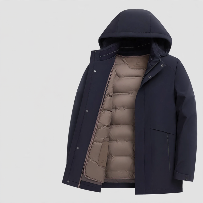 Men's down jacket with removable lining