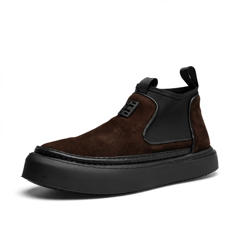 Men's ankle boots, suede look, lined or unlined