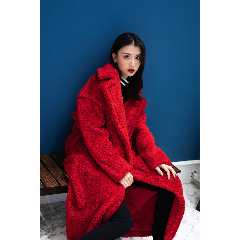 Teddy-Coat, long, padded, model 9830